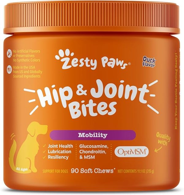 Zesty Paws Hip and Joint Supplement for Dogs – Supports Mobility & Joint Health